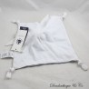 Flaches Kaninchen Kuscheltier PETIT BATEAU Milleraies gestreift blau weiß 4 geknotete Ecken Stoffe 22 cm
