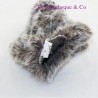 Doudou marionetta marmotta ATELIER FRANCE PELUCHES capelli lunghi grigi 20 cm