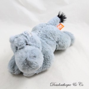 Peluche hippopotame WILD REPUBLIC bleu gris yeux brodés 25 cm