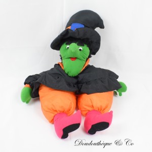 Hexe Halloween Plüsch AUCHAN Orange und schwarzer Fallschirm Canvas Stoff 50 cm