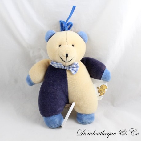 Musikalischer Teddybär DUPUIS blau beige Musikalischer Teddybär DUPUIS blau beige