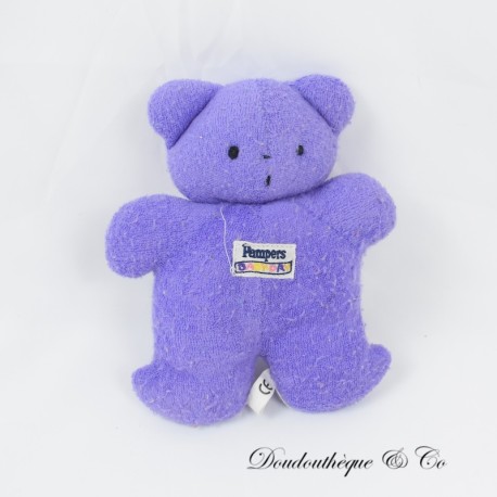 PAMPERS Baby-Dry Purple Bell Plush Bear Vintage Advertising Plush 16 cm PAMPERS Baby-Dry Purple Bell Plush Bear Vintage Advertising Plush 16 cm