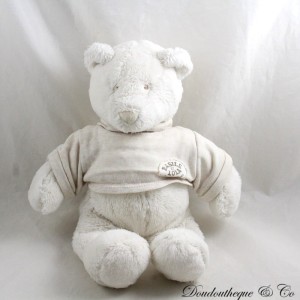 MOULIN ROTY Basile und Lola Bär Plüsch T-Shirt weiß creme beige 32 cm