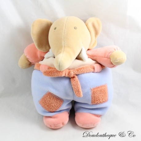 Vintage Elefant Teddybär Orange Blau 27 cm Vintage Elefant Teddybär Orange Blau 27 cm