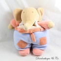 Vintage Elefant Teddybär Orange Blau 27 cm