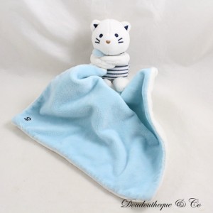 OBAIBI blau weiß navy Streifen Katze Einstecktuch Kuscheltier 40 cm