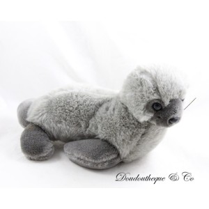 SEMO Seoul Robbe Plüschrobbe, grau schwarz 34 cm
