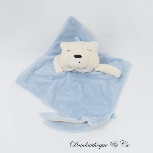 MYHUMMY Bär Sound flaches Kuscheltier My hummy blau weiß Rauschen 36 cm