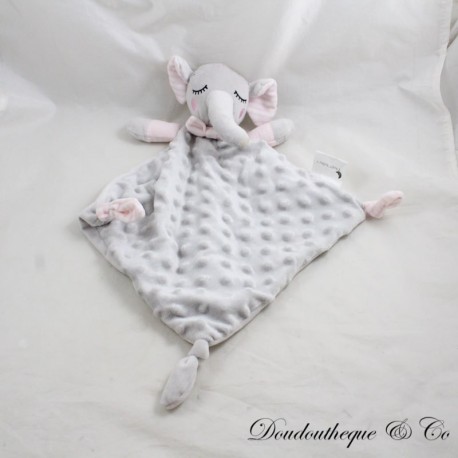 Flaches Elefanten-Kuscheltier INTERBABY grau pink Flaches Elefanten-Kuscheltier INTERBABY grau pink