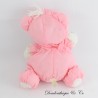 Teddybär SANS MARQUE Vintage Overall in Rosa und Weiß 28 cm