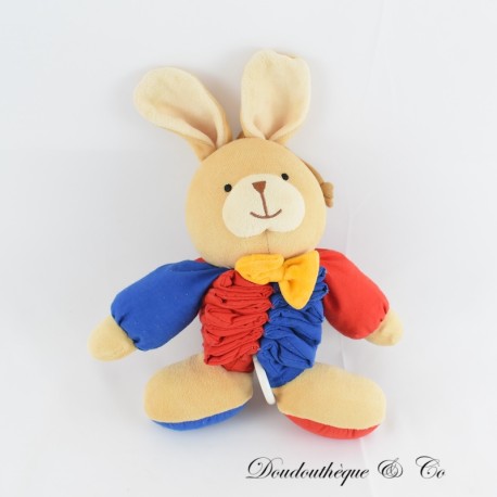 IKEA Musical Bunny Plüschtier Dehnbares Akkordeon Rot und Blau 23 cm IKEA Musical Bunny Plüschtier Dehnbares Akkordeon Rot und Blau 23 cm