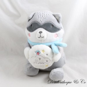 Peluche musicale raton laveur MOTS D'ENFANTS Moon
