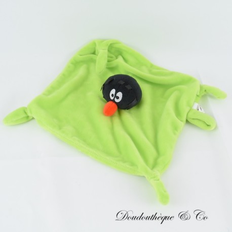 Flaches Kuscheltier PETIT POILU grün und schwarz Schnullerclip 4 Knoten 23 cm Flaches Kuscheltier PETIT POILU grün und schwarz Schnullerclip 4 Knoten 23 cm