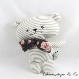 MY FIRST BOX fiocco floreale a righe orso peluche