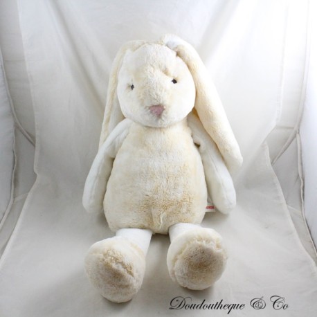 Large AURORA WORLD rabbit plush toy white sand ochre 52 cm Large AURORA WORLD rabbit plush toy white sand ochre 52 cm