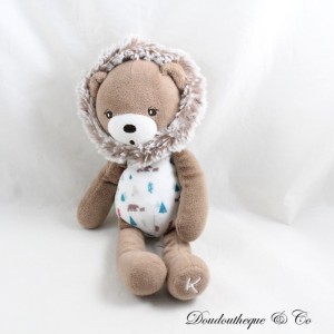 Gaston orso peluche KALOO Les filoo esquimau abete marrone abete orsacchiotto Filou 27 cm