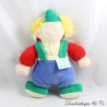 Vintage Plush Clown Teddy Bear Green Blue Yellow Red Bow Tie 22 cm