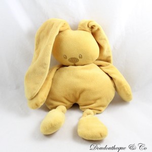 Halbflaches Kaninchen Kuscheltier NATTOU Lapidou ockerbraune Schleifen 35 cm