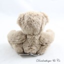 Teddybär BUKOWSKI beige Schleife blaugrün an einem Ohr 15 cm