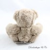 Teddybär BUKOWSKI beige Schleife blaugrün an einem Ohr 15 cm