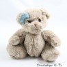 Teddybär BUKOWSKI beige Schleife blaugrün an einem Ohr 15 cm