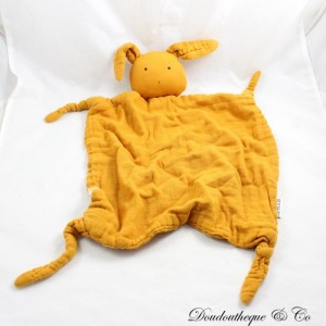 Agnete Kaninchen Schale Kuscheltier LIEWOOD Pucktuch Ocker Senf 4 geknotete Ecken 38 cm