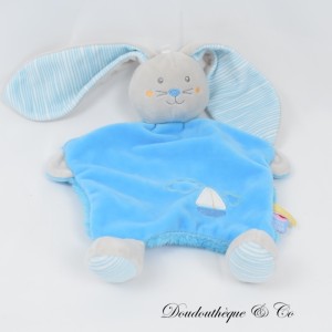 Flaches Kuscheltier Hase CANDY CANE blau Stickboot 23 cm