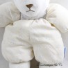 Vintage Teddybär Stoffkaninchen Weiß Blau Vichy-Karo 32 cm