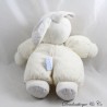 Vintage Teddybär Stoffkaninchen Weiß Blau Vichy-Karo 32 cm