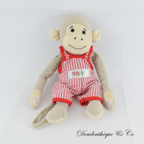 Popi BAYARD PRESSE grau gestreifte Latzhose Plüsch 25 cm