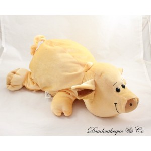 Vintage Schwein Plüsch SUPERTOYS Beige Style Rumple Kunststoff Augen Supertoys 40 cm