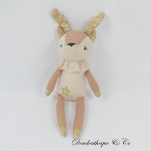 Ausgestopfter Hirsch TAPE A L'OEIL Rentier oder Reh goldene Hörner 23 cm