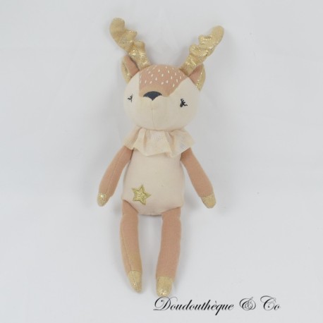 Ausgestopfter Hirsch TAPE A L'OEIL Rentier oder Reh goldene Hörner 23 cm Ausgestopfter Hirsch TAPE A L'OEIL Rentier oder Reh goldene Hörner 23 cm