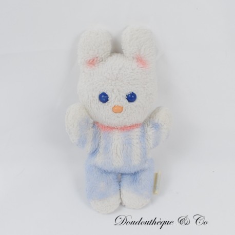 Ausgestopftes Kaninchen PASTELLFARBEN Blau und Weiß Blaue Augen Vintage 20 cm Ausgestopftes Kaninchen PASTELLFARBEN Blau und Weiß Blaue Augen Vintage 20 cm