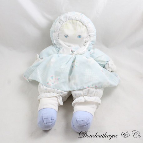 Ausgestopfte Puppe Rag Blau Herz Blumen Ausgestopfte Puppe Rag Blau Herz Blumen