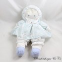 Ausgestopfte Puppe Rag Blau Herz Blumen