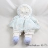 Ausgestopfte Puppe Rag Blau Herz Blumen