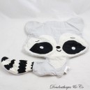 Waschbär flaches Kuscheltier PRADEL FRANCE grau schwarz 30 cm