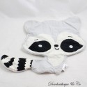 Waschbär flaches Kuscheltier PRADEL FRANCE grau schwarz 30 cm