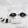Waschbär flaches Kuscheltier PRADEL FRANCE grau schwarz 30 cm