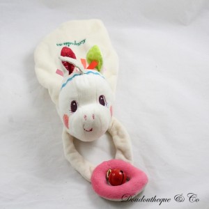 Louise das Einhorn flache Decke LILLIPUTANER Beige Rosa Glöckchenrassel 30 cm