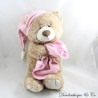 Beige TOYS'R'US Bär Plüschmütze und rosa Schlafdecke 37 cm