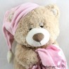 Beige TOYS'R'US Bär Plüschmütze und rosa Schlafdecke 37 cm