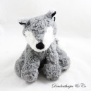 Wolf Plüschtier LOUISE MANSEN grau weiß lange Haare 20 cm