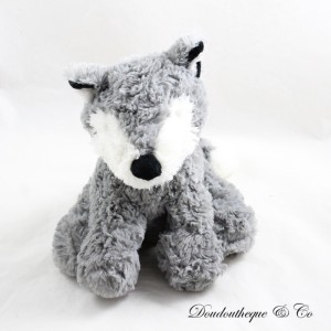 Wolf Plüschtier LOUISE MANSEN grau weiß lange Haare 20 cm
