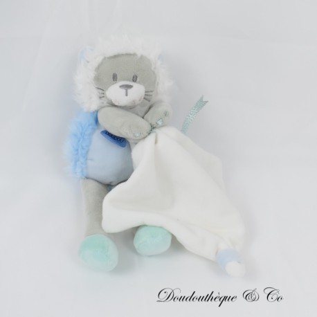 Löwe Einstecktuch Kuscheltier DOUDOU ET COMPAGNIE Artik Cool blau weiß 23 cm DC3371 Löwe Einstecktuch Kuscheltier DOUDOU ET COMPAGNIE Artik Cool blau weiß 23 cm DC3371