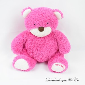 Stoffbär sitzender Teddybär rosa bestickter Teddybär 30 cm