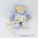Teddybär Einstecktuch DOUDOU ET COMPAGNIE blau und lila 30 cm