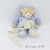 Teddybär Einstecktuch DOUDOU ET COMPAGNIE blau und lila 30 cm