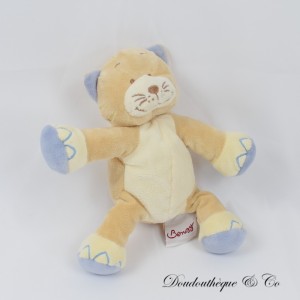 Plüschtier Katze BENGY Patou länglich beige und blau 18 cm